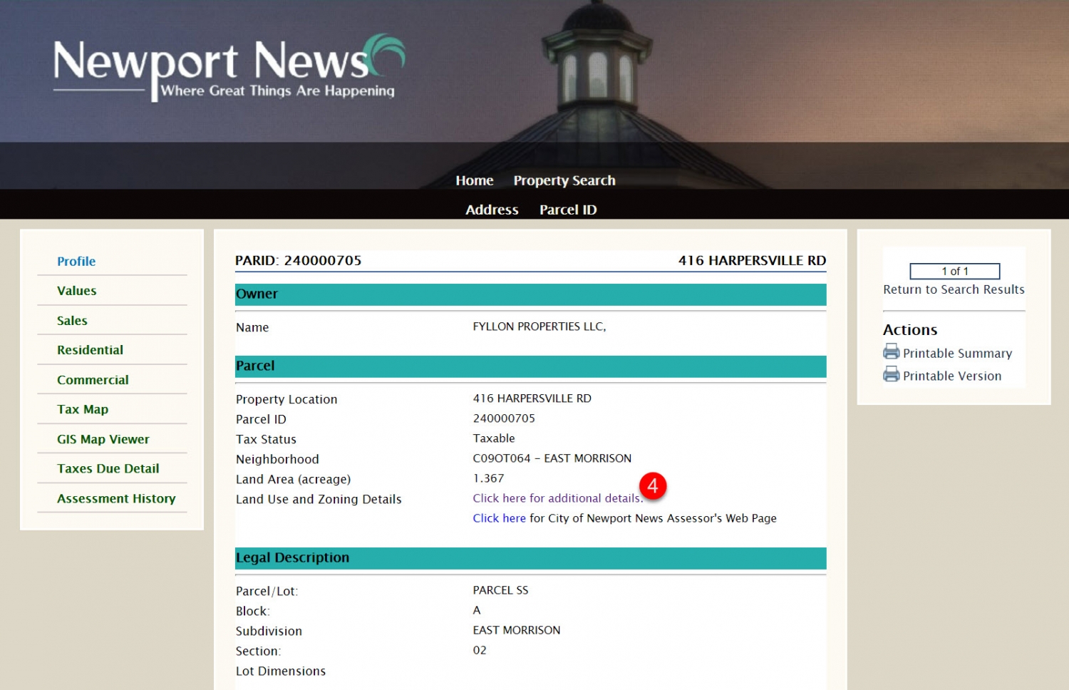 Finding information about land use and zoning in Newport News Village